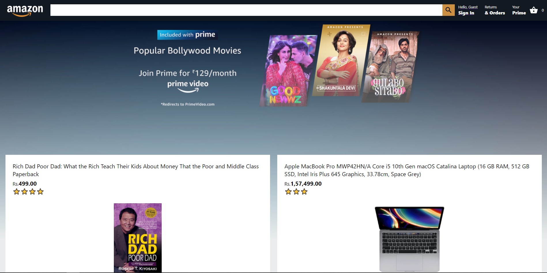 Amazon Clone (React JS and Firebase)